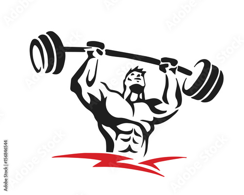 Passionate Body Builder Athlete Logo