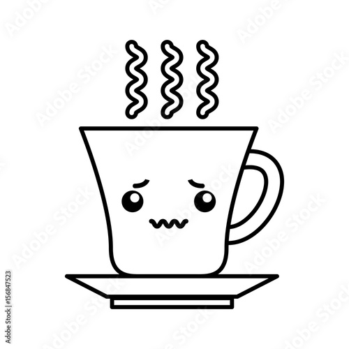 kawaii hot cup cartoon vector illustration graphic design