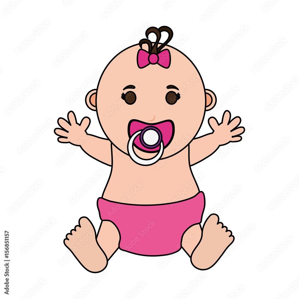 baby girl illustration icon vector design graphic