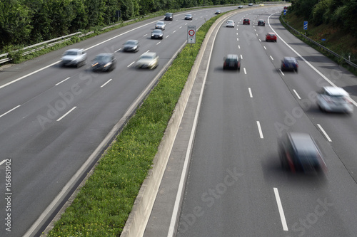 cars on the motorway in motion