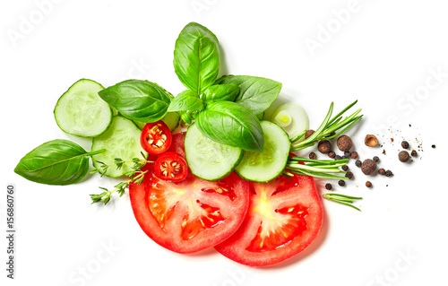 Fototapeta Naklejka Na Ścianę i Meble -  composition of vegetables, herbs and spices