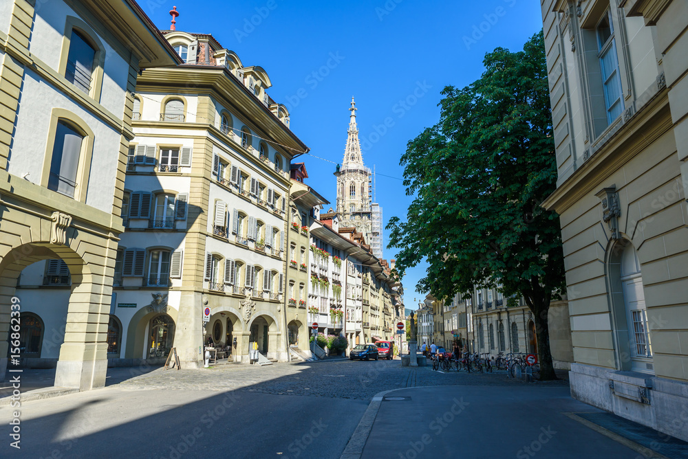 Historic old town in the center of Bern, Switzerland - travel destination - capital of switzerland