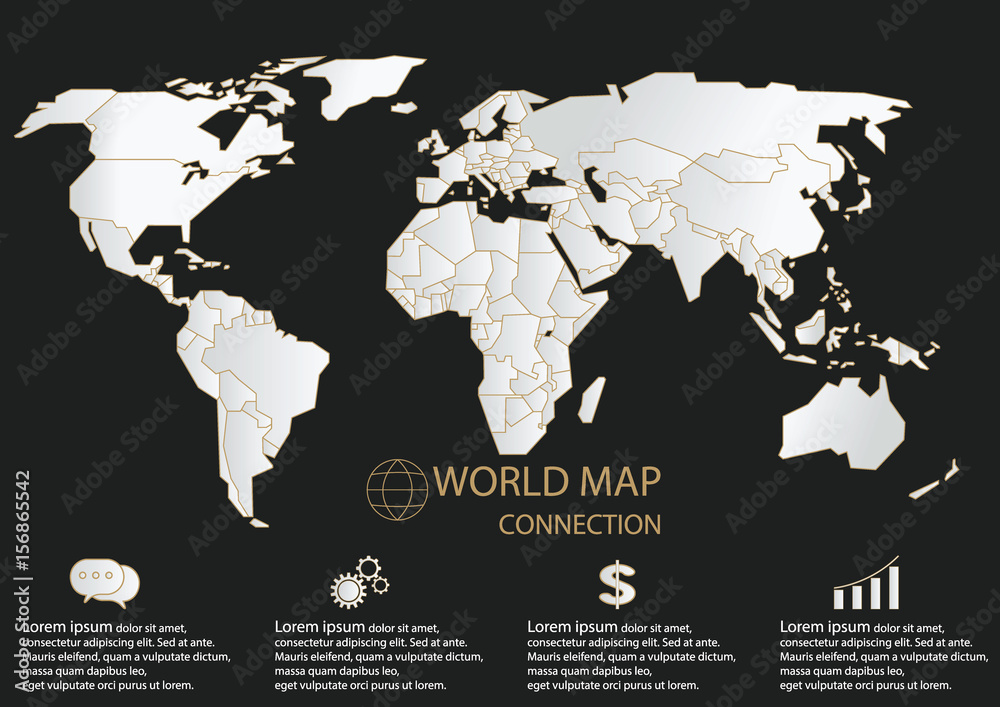 Fototapeta premium World Map and Connection, vector illustration.