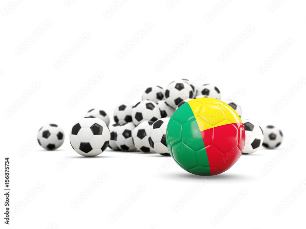 Football with flag of benin isolated on white Football with flag of benin isolated on white