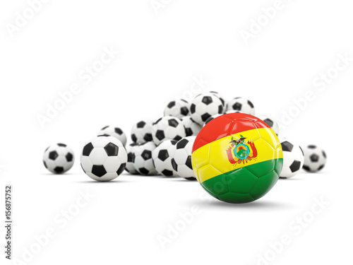 Football with flag of bolivia isolated on white