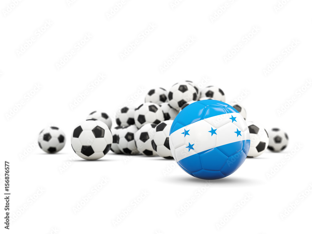 Football with flag of honduras isolated on white Football with flag of honduras isolated on white