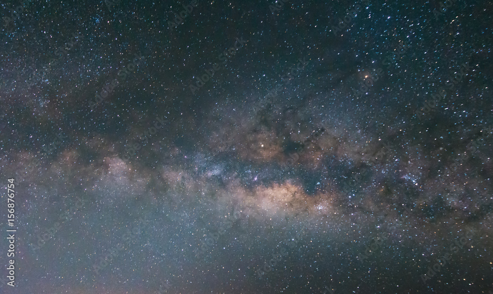 Close-up of Milky way galaxy with stars and space dust in the universe, Center of the Milky Way, Long Exposure image