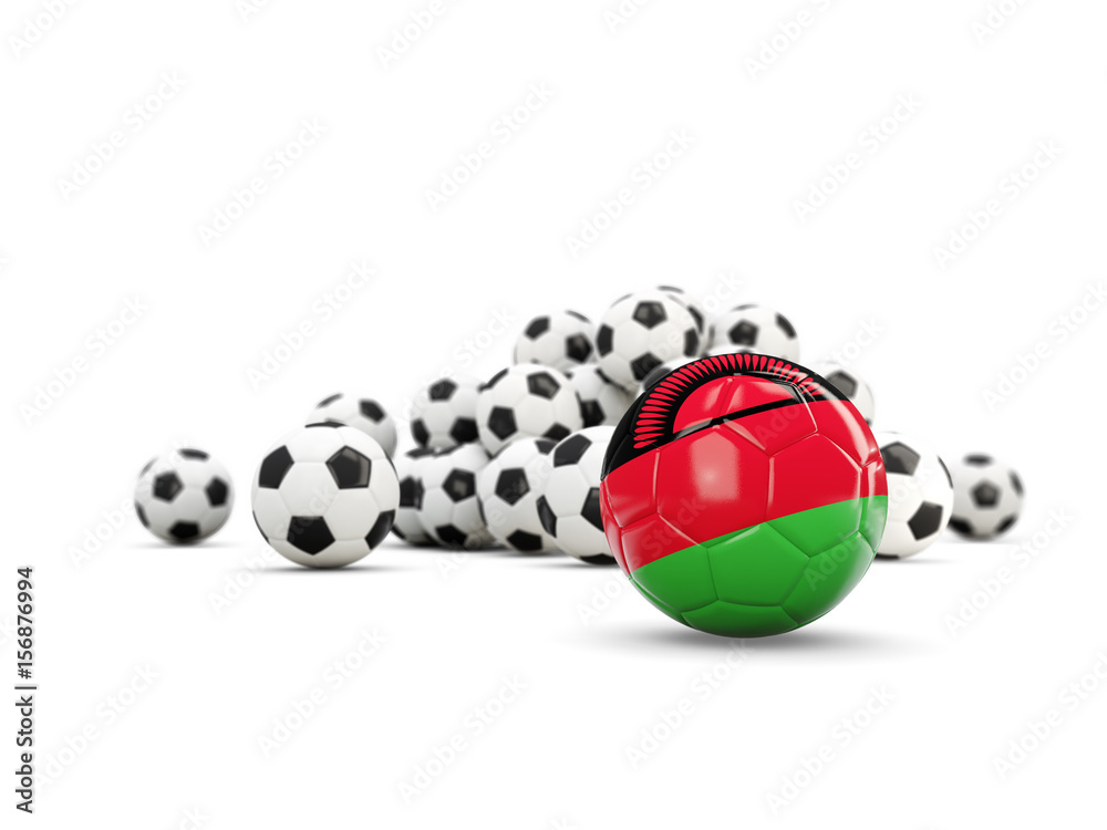 Football with flag of malawi isolated on white Football with flag of malawi isolated on white