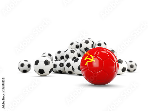 Football with flag of ussr isolated on white