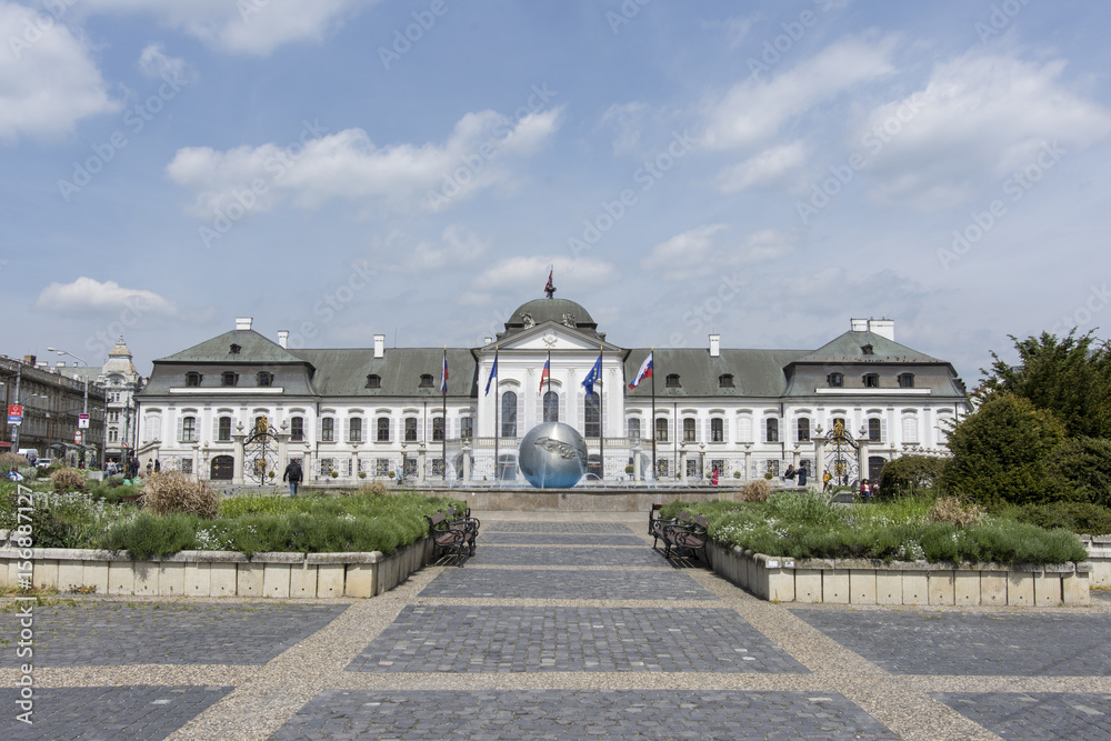 A view of Grassalkovich Palace in Bratislava, Slovakia