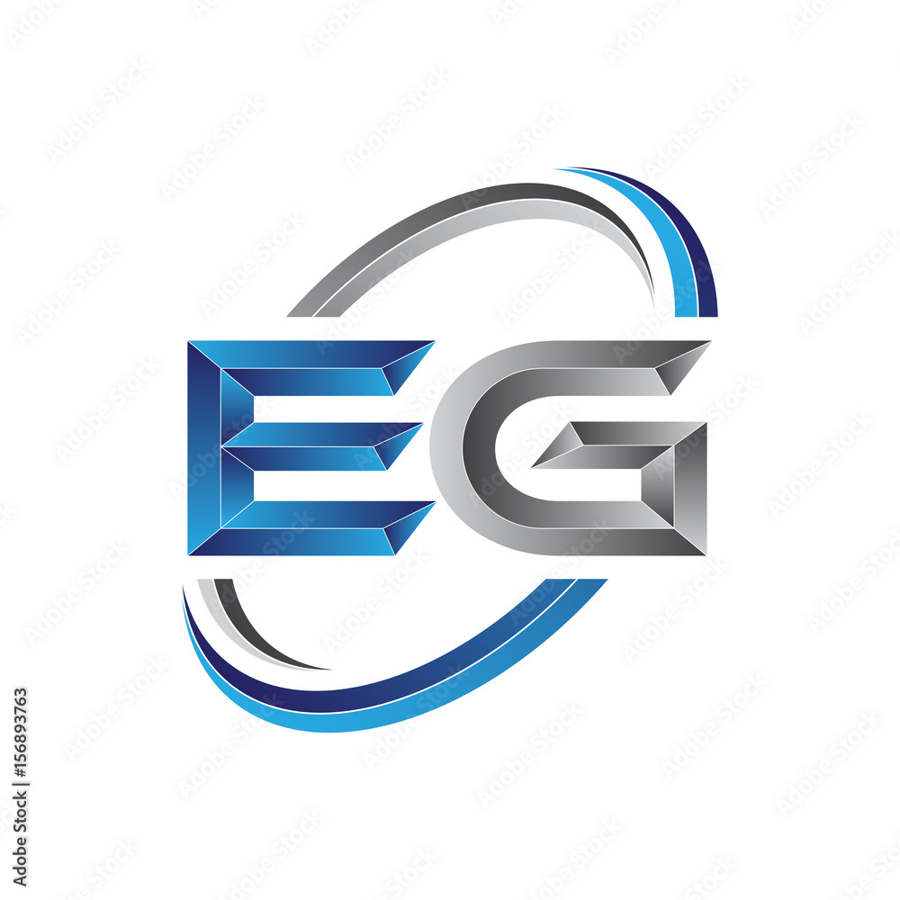 Vetor de simple initial letter logo modern swoosh eg do stock adobe stock