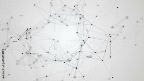 Dynamic plexus with numbers. Futuristic technology motion background.