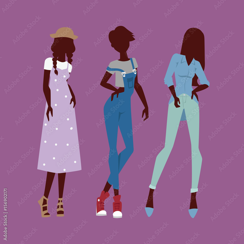 Fashion models woman silhouette sketch attractive lady elegant adult character vector illustration. Fashion models woman silhouette sketch attractive lady elegant adult character vector illustration.