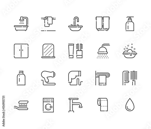 Bathroom icon. Vector set 48x48 Pixel Perfect.