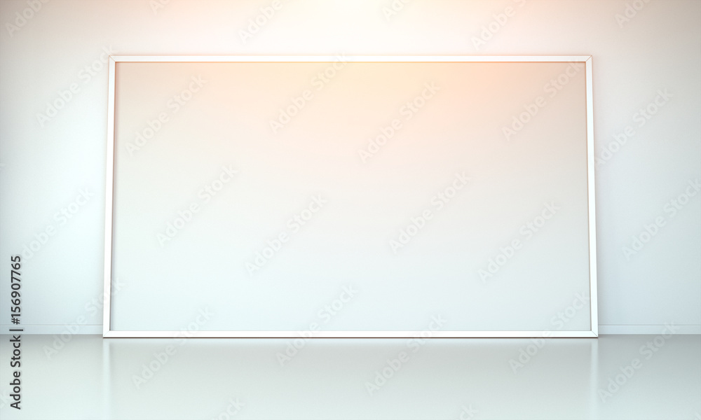 White blank canvas 3D rendering White blank canvas 3D rendering