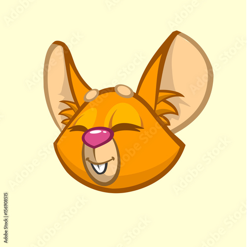 Cartoon chipmunk head. Vector illustration of brown smiling chipmunk icon