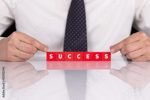 Words “SUCCESS” with blocks