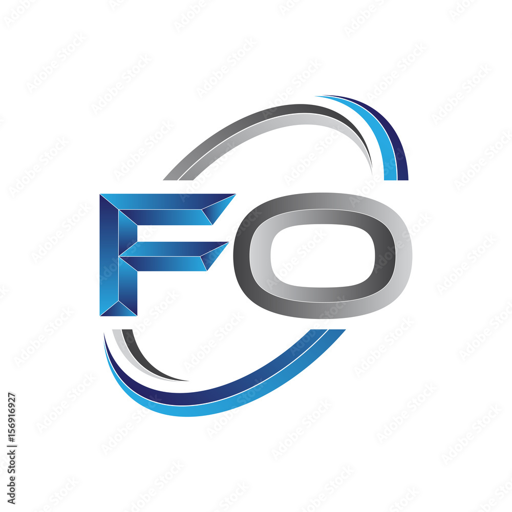 Simple initial letter logo modern swoosh FO Simple initial letter logo modern swoosh FO