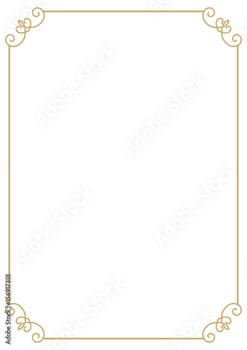 Vintage premium A4 size frame. Border divider for your design menu website certificate and other documents