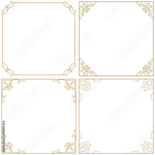 set vintage premium gold frame. Border, divider for your design menu, website, sertificate and other documents