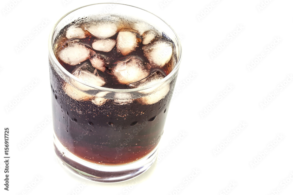 Cold sweet cola drink in a glass Cold sweet cola drink in a glass