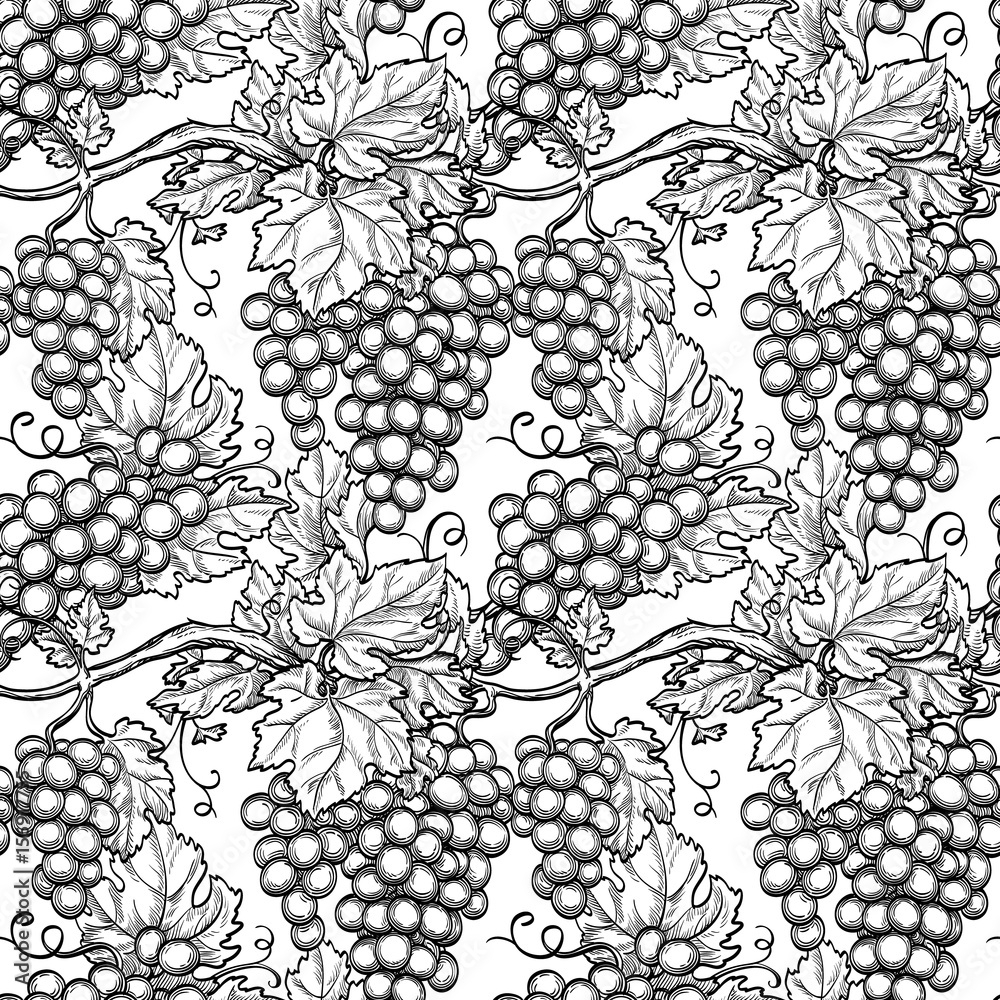 Seamless pattern with grapes. Seamless pattern with grapes.