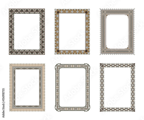Vector decorative frame. Elegant element for design template, place for text. Floral border. Lace decor for birthday and greeting card, wedding invitation.