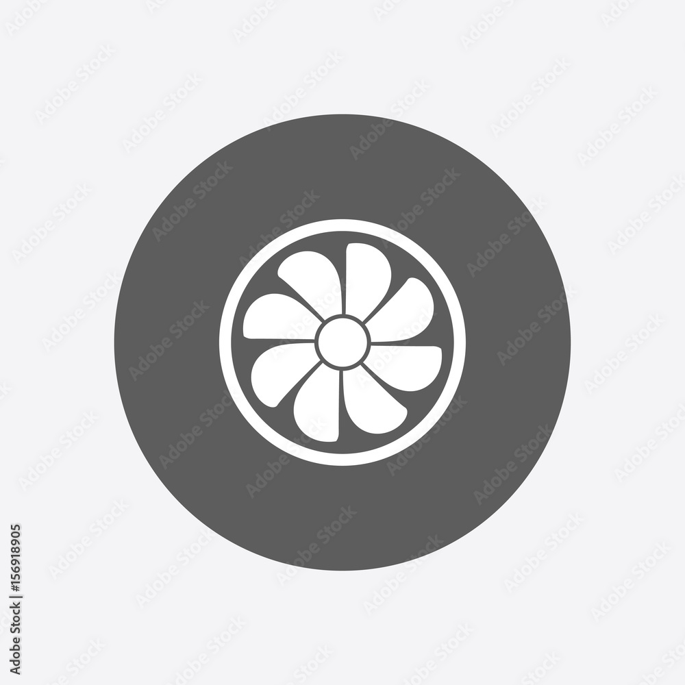 Exhaust fan icon. Ventilator symbol. Flat design style. Exhaust fan icon. Ventilator symbol. Flat design style.