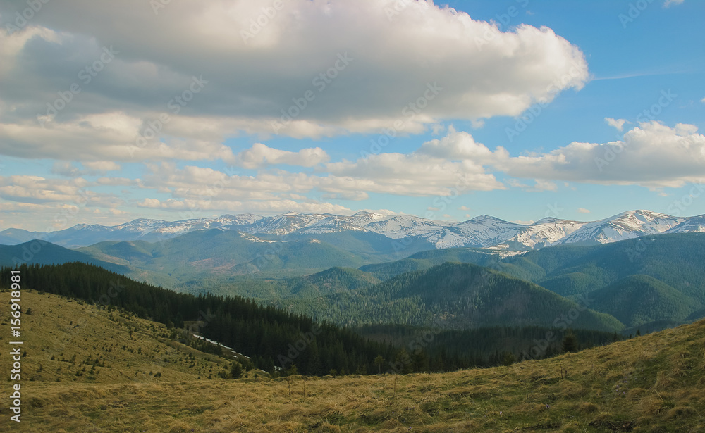 Fototapeta premium Carpathian landscape at evening