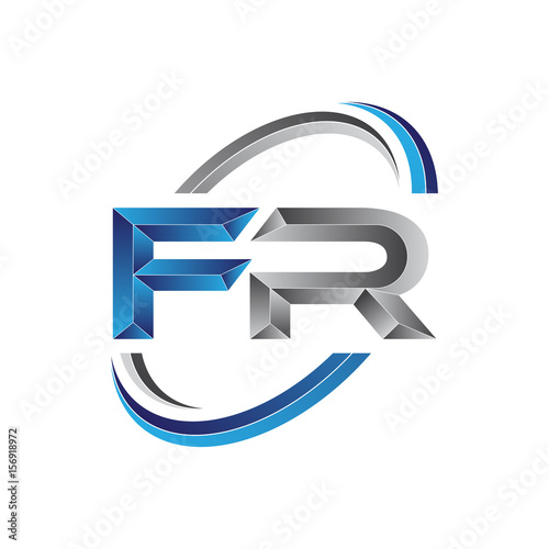 Simple initial letter logo modern swoosh FR photo