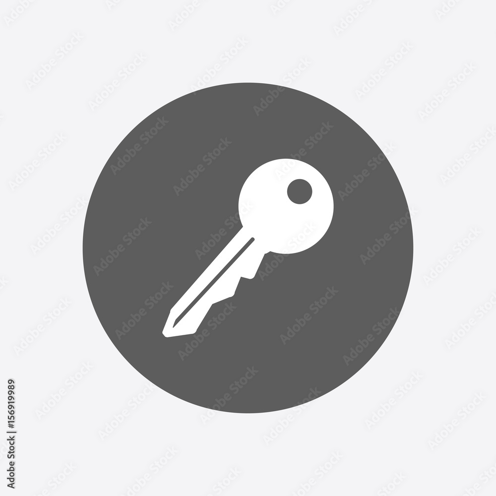 Key icon. Lock symbol. Security sign. Flat design style. Key icon. Lock symbol. Security sign. Flat design style.