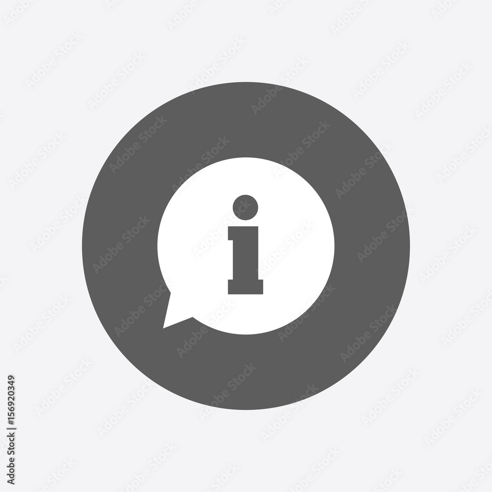 Info speech bubble symbol. Flat design style. Info speech bubble symbol. Flat design style.