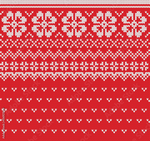 Winter Seamless Knitted Pattern. Fair Isle Sweater Design