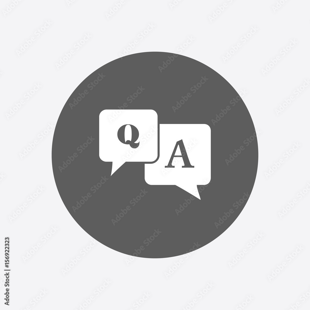 Q&A sign symbol. Speech bubbles with question and answer. Q&A sign symbol. Speech bubbles with question and answer.