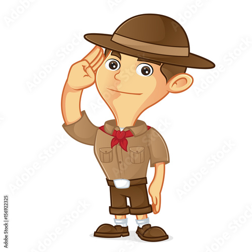 Boy scout cartoon saluting