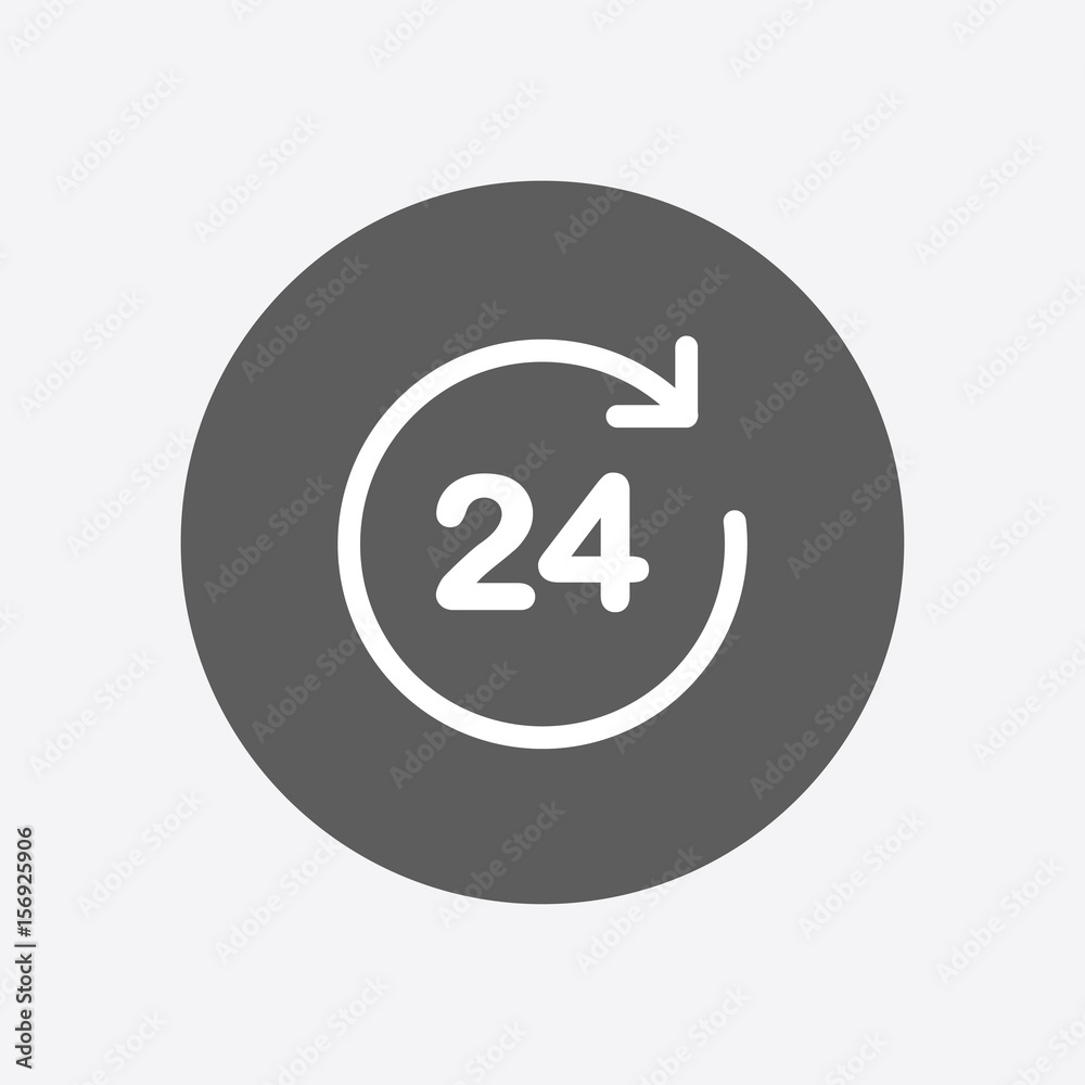 Open around the clock hours a day icon. Open around the clock hours a day icon.