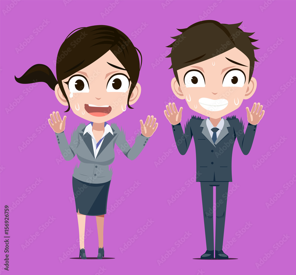 Businessman and woman deny job. Big mistake. Assign work to subordinates. Businessman and woman deny job. Big mistake. Assign work to subordinates.