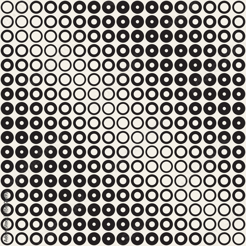 Abstract black and white pattern background. Seamless geometric circle halftone. Stylish modern texture..