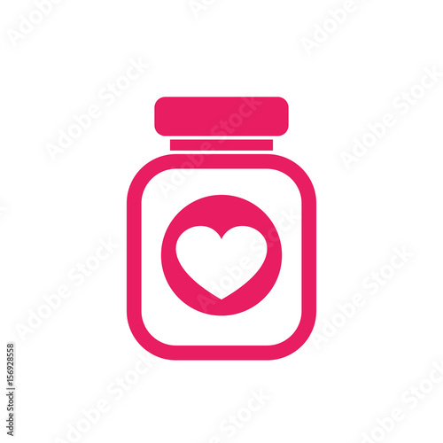 bottle of pills vector icon on white