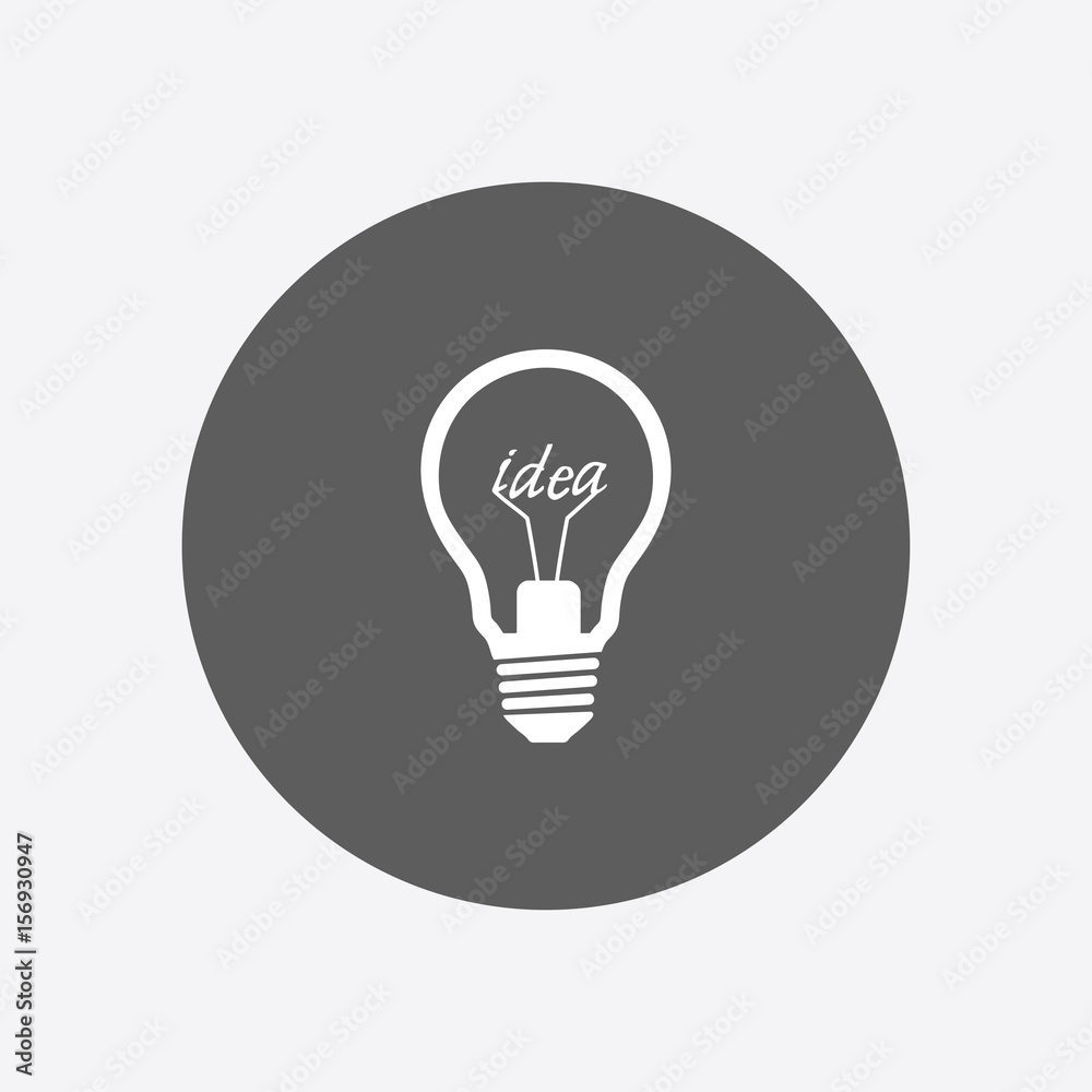 Light lamp sign icon. Idea symbol. Flat design style. Light lamp sign icon. Idea symbol. Flat design style.