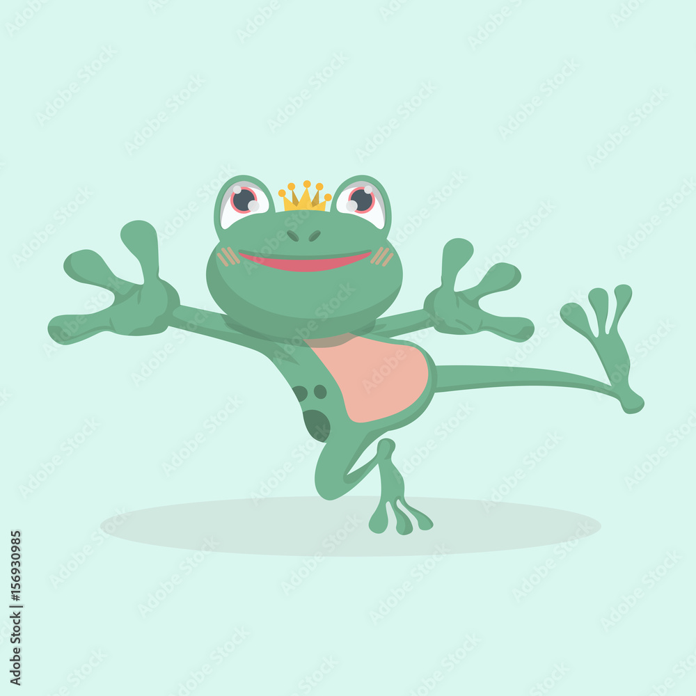 Obraz premium Little frog. Vector illustration of a cute little frog.