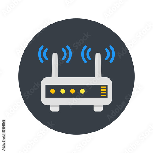 Router, modem icon in flat style