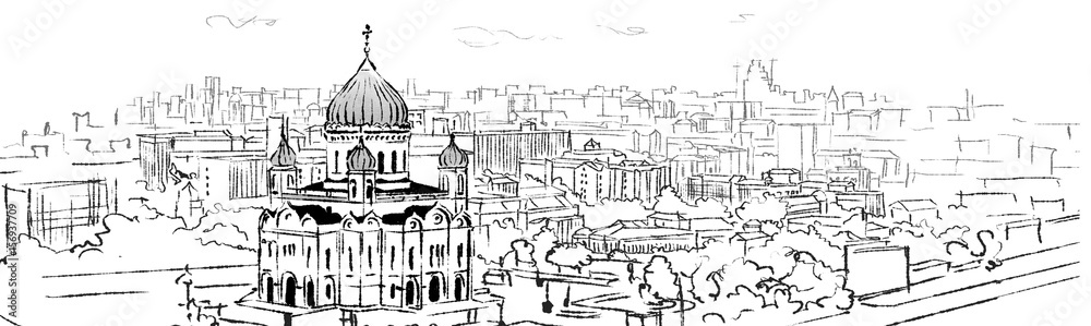 Christ the saviour cathedral illustration Christ the saviour cathedral illustration