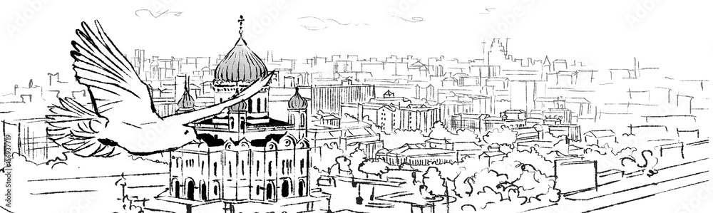 Christ the saviour cathedral illustration