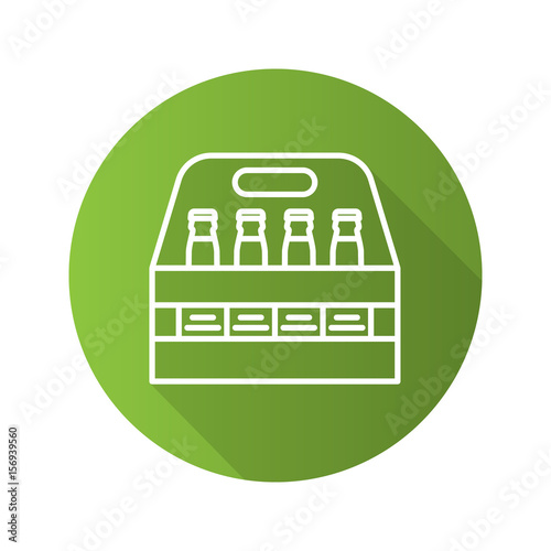 Free Download Beer bottles box. Flat linear long shadow icon - GFXLoad