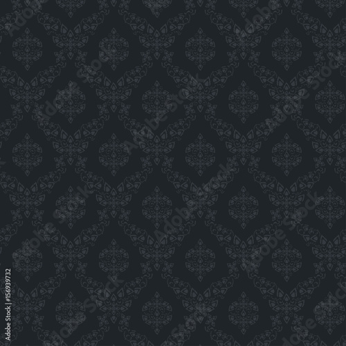 Vector abstract elegant exotic Thai seamless pattern royal background design
