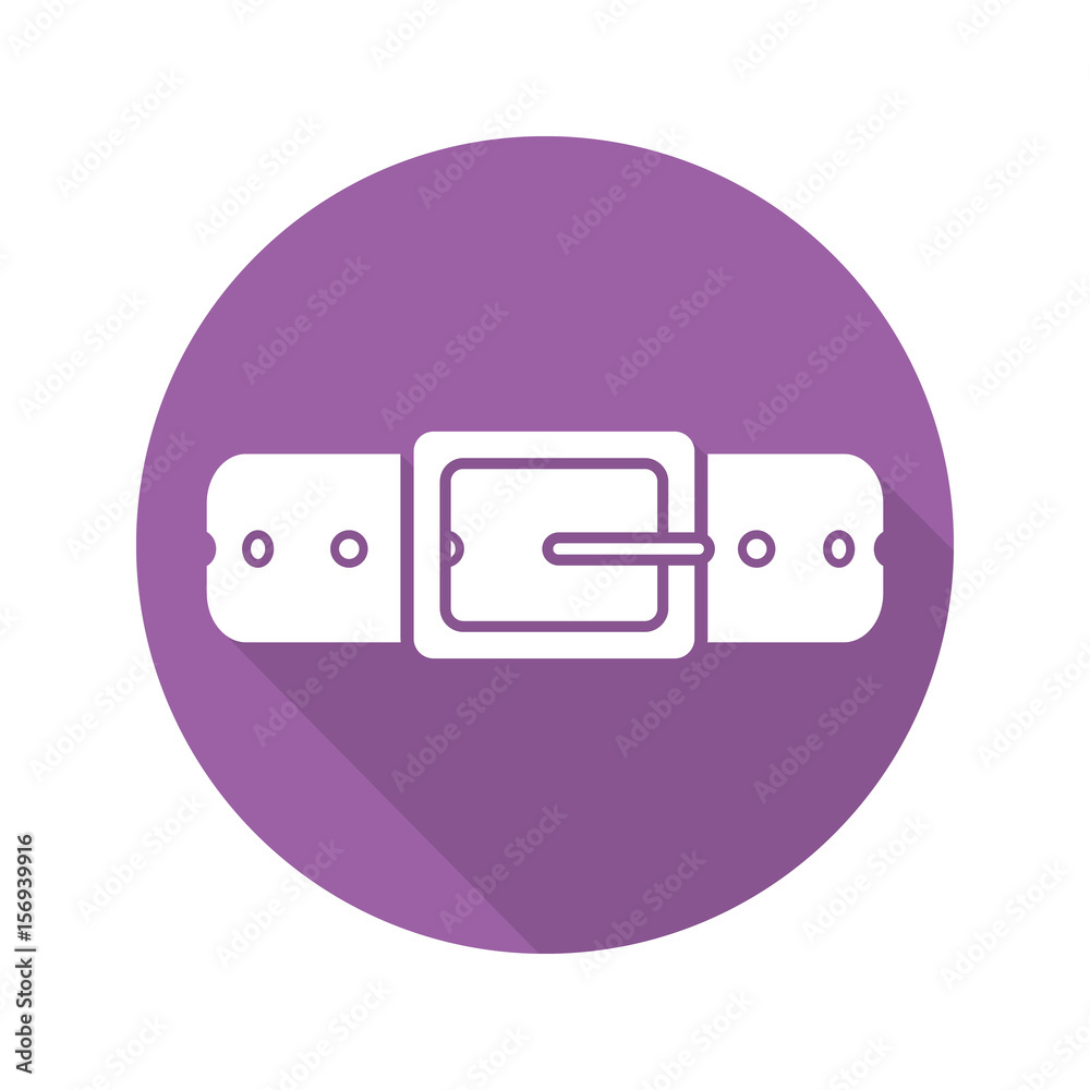 Leather belt flat design long shadow icon Leather belt flat design long shadow icon