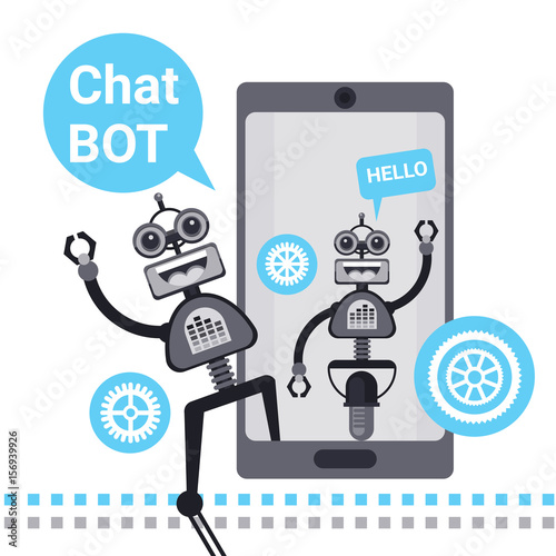 Free Chat Bot, Robot Virtual Assistance Element Of Website Or Mobile Applications, Artificial Intelligence Concept Vector Illustration