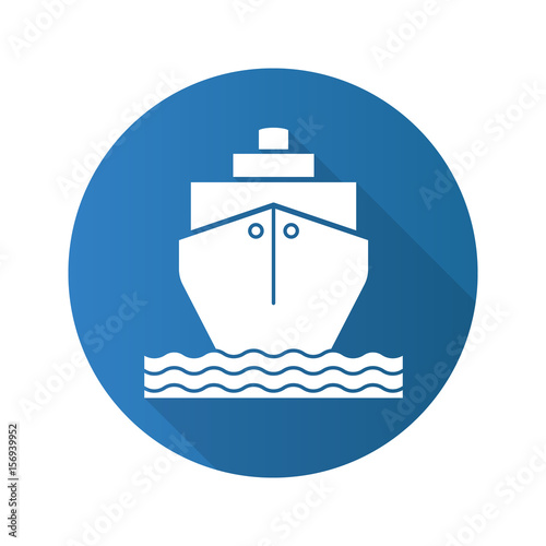 Cruise ship flat design long shadow icon