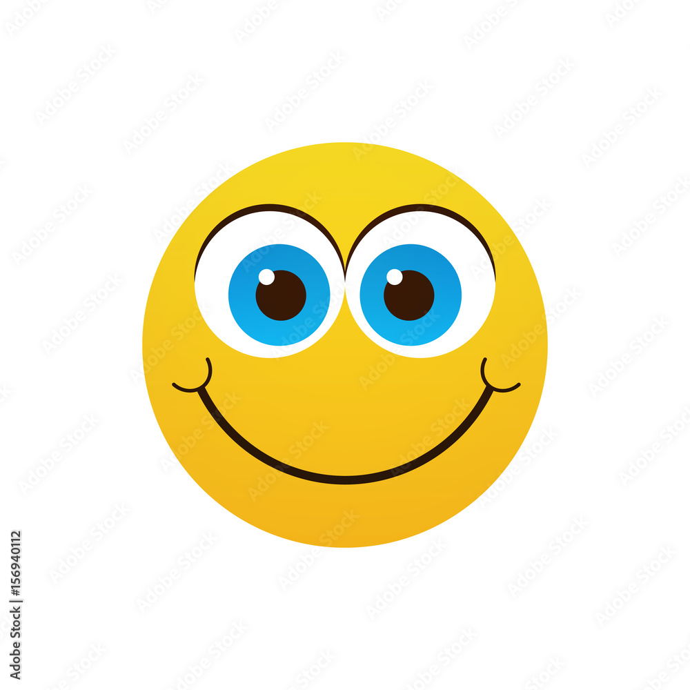 Yellow Smiling Cartoon Face Positive People Emotion Icon Flat Vector Illustration Yellow Smiling Cartoon Face Positive People Emotion Icon Flat Vector Illustration